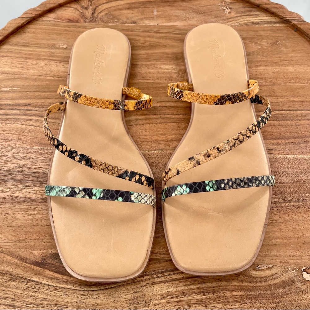 Madewell Lyra Slide Sandal in Snake Embossed Leather size 8.5 - Picture 2 of 10